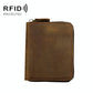 Leather Rfid Zip Wallet - Blocking Compact - Horizontal 3