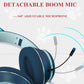 Foldable Led Headset With Mic Usb + 3.5Mm Port - Grey