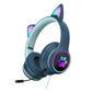 Foldable Led Headset With Mic Usb + 3.5Mm Port - Grey