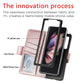 For Samsung Galaxy Z Fold4 5G Litchi Pattern Case With Pen And Card Slots - 4 - Rose Gold