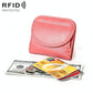 Women Leather Rfid Blocking Coin Purse - Compact Design - Black
