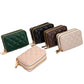 Double Layer Zipper Wallet Multi Card Slot Large Capacity Rhombus Design - Green