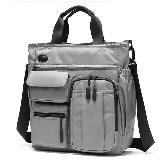 Multi Compartment Laptop Handbag Lightweight Large Capacity Messenger Bag - Grey