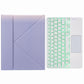 Bluetooth Keyboard Leather Case For Ipad 10.2 / Pro 10.5 - Touch Backlight Three-Fold Holder - Purple