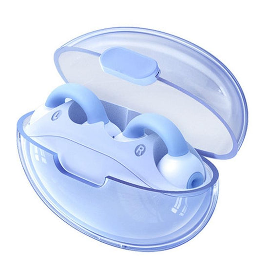 Wireless Bluetooth Earphone - Transparent Ear Clip - Ows Sports - Blue
