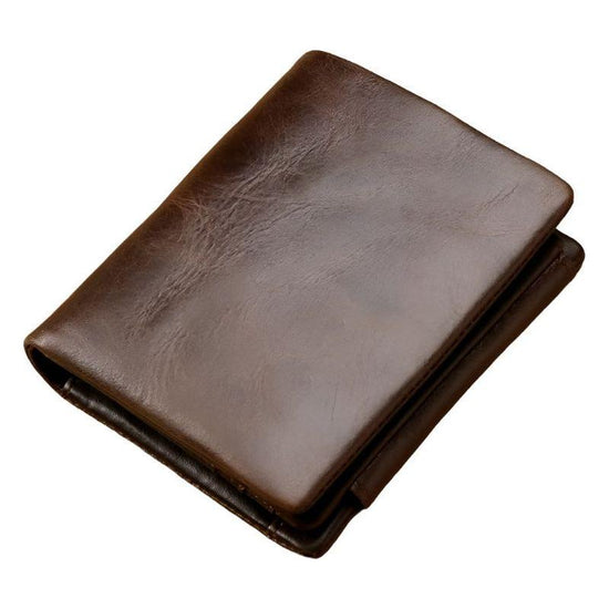 Multi-Functional Oil Wax Leather Rfid Wallet
