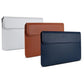 Leather Laptop Liner Bag - 14.1-15.4 Inches With Stand Function - Silver Gray