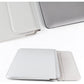 Leather Laptop Liner Bag - 14.1-15.4 Inches With Stand Function - Silver Gray