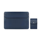 Leather Laptop Liner Bag - 14.1-15.4 Inches With Stand Function - Silver Gray