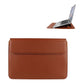 Leather Laptop Liner Bag - 14.1-15.4 Inches With Stand Function - Silver Gray