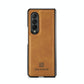 For Samsung Galaxy Z Fold4 5G Wallet Case - 3 Fold Multi Card Holder - Coffee