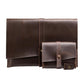 13.3 Inch Genuine Leather Laptop Bag With Power Adapter And Cable Winder - Coffee