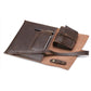 13.3 Inch Genuine Leather Laptop Bag With Power Adapter And Cable Winder - Coffee
