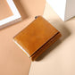 Leather Rfid Wallet With Dual Zippers