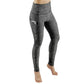 High Waist Slim Sports Leggings Women Tight Sportswear Size L - Black