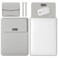 Lightweight Leather Computer Bag - 4-in-1 Portable - Fits 15.4 / 15.6 / 16.1 Inches - Grey