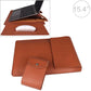 15.4 Inch Laptop Sleeve Leather Case with Small Storage Bag - Green