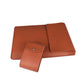 15.4 Inch Laptop Sleeve Leather Case with Small Storage Bag - Green