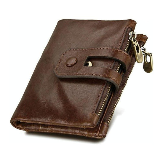 Men Rfid Blocking Cowhide Leather Wallet - Crazy Horse Texture
