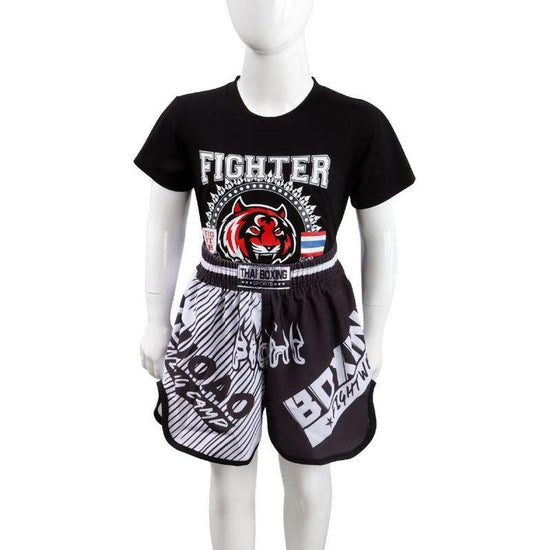 Kids Boxing Set - Sparring Shorts And Tights - Bright Green
