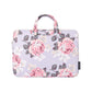 15 Inch Laptop Case Bag With White Rose Pattern And Handle - Grey