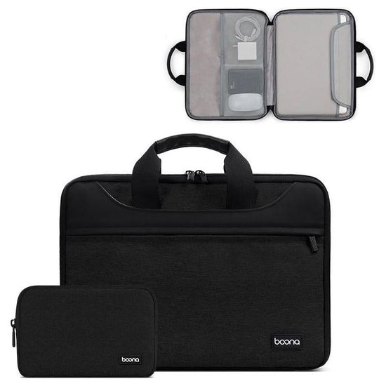 Waterproof Oxford Cloth Laptop Bag - Full Open Portable 16 / 17 Inches - Black + Power Bag