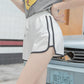 High Waist Straight Yoga Shorts Women Casual Loose Outerwear Size L - Light Pink - Xxl