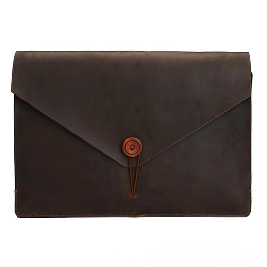 12 Genuine Leather Laptop / Tablet Bag - Universal Fit - Coffee