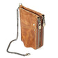 Leather Wallet with Rfid Protection and Strap - Card Slots - Coffee