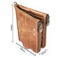 Leather Wallet with Rfid Protection and Strap - Card Slots - Coffee