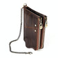 Leather Wallet with Rfid Protection and Strap - Card Slots - Coffee