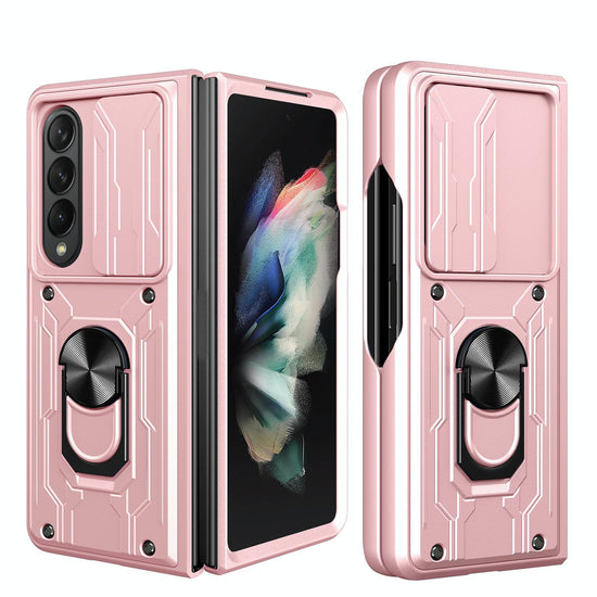For Samsung Galaxy z Fold4 5G Protective Sliding Camshield Phone Case - Rose Gold