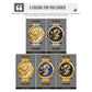 Men Golden Dragon Calendar Dial Quartz Watch with Luminous Hands - Gold Blue