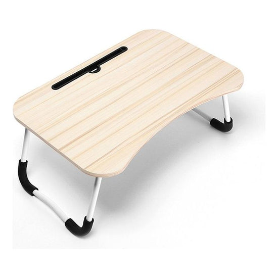 Portable Folding Desk With Fan & Lamp - Compact Design - White Maple