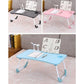 Portable Folding Desk With Fan & Lamp - Compact Design - White Maple