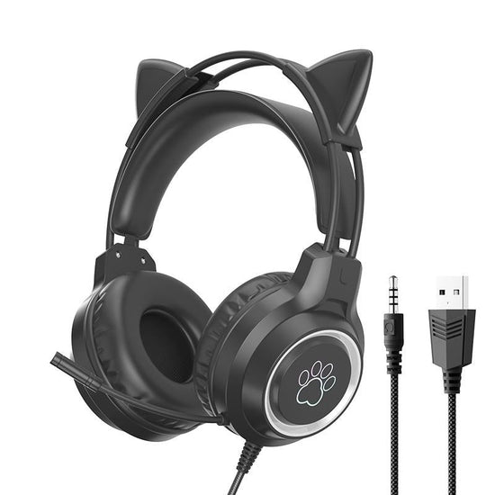 Rgb Cat Ear Gaming Headset - Blue