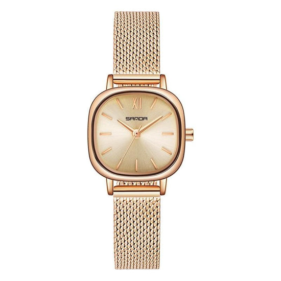 Women Oval Dial Quartz Watch With Simple Bar Scale