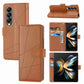 For Samsung Galaxy Z Fold4 5G Embossed Pu Leather Phone Case - Brown