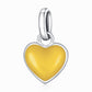925 Sterling Silver Heart Pendant For Diy Bracelets & Necklaces - Purple