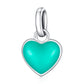 925 Sterling Silver Heart Pendant For Diy Bracelets & Necklaces - Purple
