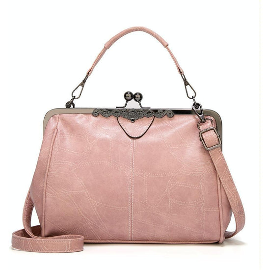 Adjustable Leather Crossbody Bag With Vintage Buckle