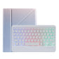 Bluetooth Keyboard Leather Case For Ipad 9.7 - Triangle Holder & Pen Slot - Gradient Purple