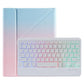 Bluetooth Keyboard Leather Case For Ipad 9.7 - Triangle Holder & Pen Slot - Gradient Purple