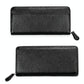 Stylish Rfid Clutch with Zipper - Lychee Texture - Black