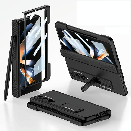 Foldable Phone Case with Magnetic Closure and Pen Slot for Samsung Galaxy z Fold 4 - Compact and Convenient - Green