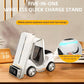 5 In 1 Car Desktop Alarm Clock With Wireless Charging - Orange