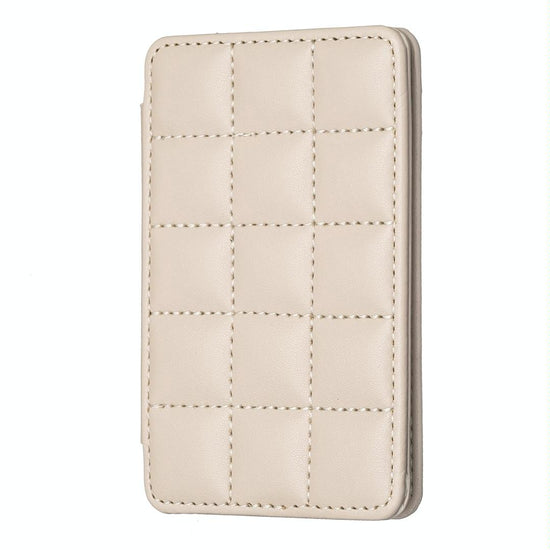 Grid Pattern Card Bag Sticker For Mobile Phones - Beige
