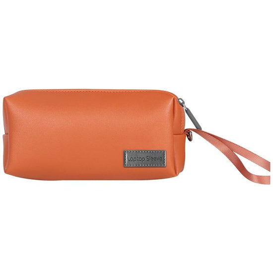 Waterproof Laptop Accessory Bag - Pu Leather - Brown