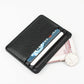 Lychee Pattern Mini Card Holder Multi Card Slots Ultra Thin Coin Purse - Beige