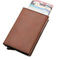 Aluminum Rfid Card Holder with Automatic Pop-up Function - Brown